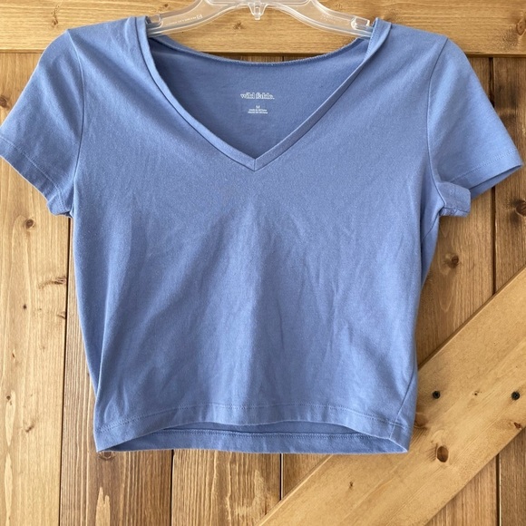 Wild Fable Tee Bundle | Blue tee: size medium and Pink Cropped Tee: size small - Picture 3 of 7